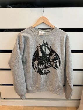 Disney Fantasmic! Dragon Graphic Crewneck Sweatshirt - Gray